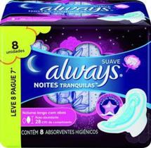 Absorvente Externo Always Noites Tranquilas Cobertura Suave Com Abas Lv 8 Pg 7