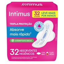 Absorvente Externo Intimus Tripla Proteção Cobertura Seca com Abas 32 Unidades