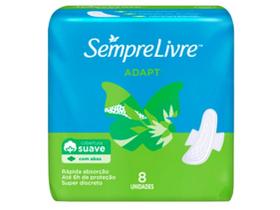 Absorvente Externo Sempre Livre Adapt Cobertura Suave com Abas 8 Unidades