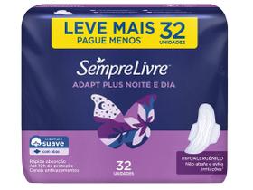 Absorvente Externo Sempre Livre Adapt Plus - Noite e Dia Suave com Abas 32 unidades