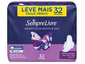 Absorvente Externo Sempre Livre Adapt Plus - Noite e Dia Suave com Abas 32 unidades