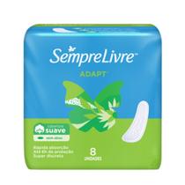 Absorvente Externo Sempre Livre Adapt Sem Abas Suave 8 Unidades