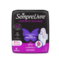 Absorvente Externo Sempre Livre Conforto Noturno Seca 8 Unidades