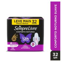 Absorvente Externo Sempre Livre Conforto Noturno Suave com Abas Johnson & Johnson 32 unidades Absorvente Externo Sempre Livre Conforto Noturno Suave com Abas Johnson & Johnson 32 unidades