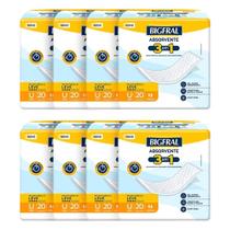 Absorvente Geriátrico Bigfral 3 em 1 - 8 Embalagens com 20 Unidades