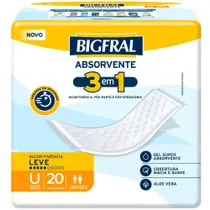 Absorvente Geriátrico Bigfral Regular Plus Tamanho Único 20 Unidades Absorvente Geriátrico Bigfral Regular Plus Tamanho Único 20 Unidades