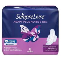 Absorvente higienico sempre livre noite dia c/ abas 8un