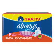 Absorvente higienicos always basico suave c/ abas 16un