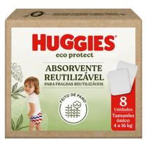 Absorvente Infantil Reutilizável para Fraldas Huggies Eco Protect Tamanho Único 8 Unidades