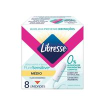 Absorvente Interno Libresse Médio Pure Sensitive com 8 unidades