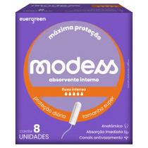 Absorvente Interno Modess Fluxo Intenso com 8un - Evergreen