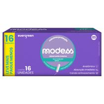 Absorvente Interno Modess Fluxo Moderado com 16un Evergreen
