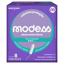 Absorvente Interno Modess Fluxo Moderado com 8un - Evergreen
