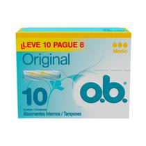 Absorvente Interno O.B Médio Leve 10 Pague 8