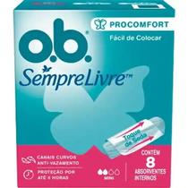 Absorvente Interno o.b. ProComfort Mini Fluxo Leve 8 Unidades