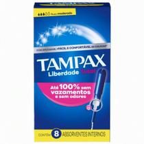 Absorvente Interno Tampax Fluxo Moderado Liberdade Total 8 Unidades Absorvente Interno Tampax Fluxo Moderado Liberdade Total 8 Unidades