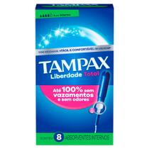 Absorvente Interno Tampax Liberdade Total Fluxo Intenso com Aplicador 8 Unidades Absorvente Interno Tampax Liberdade Total Fluxo Intenso com Aplicador 8 Unidades