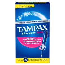 Absorvente Interno Tampax Liberdade Total Fluxo Moderado com Aplicador 8 Unidades Absorvente Interno Tampax Liberdade Total Fluxo Moderado com Aplicador 8 Unidades