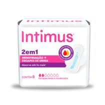 Absorvente Intimus 2 em 1 Cobertura Suave com Abas 8 Unidades