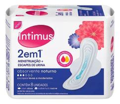 Absorvente Intimus 2em1 Menstruação+Escapes De Urina Noturno 8 Unid