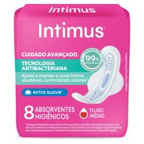 Absorvente Intimus Antibacteriano Com 8 Ultrafino Com Abas