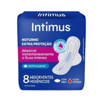 Absorvente Intimus com Abas Noturno Suave com 8un Absorvente Intimus com Abas Noturno Suave com 8un