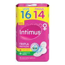 Absorvente Intimus Gel Cobertura Seca Com Abas Leve 16 Pague 14 Unidades