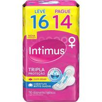 Absorvente Intimus Gel Tripla Proteção Cobertura Suave Com Abas Leve 16UN Pague 14 UN