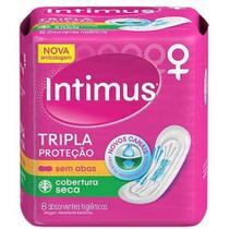 Absorvente Intimus Gel Tripla Proteção Seca Sem Abas com 8 Unidades