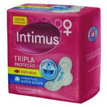 Absorvente Intimus Gel Tripla Proteção suave, com abas, 8 unidades