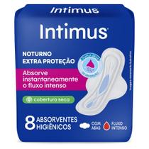 Absorvente Intimus Noturno Cobertura Seca com Abas 8 Unidades