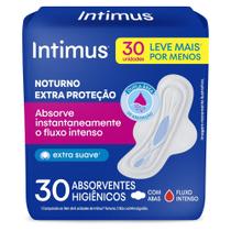 Absorvente Intimus Noturno Cobertura Suave com Abas 30 Unidades