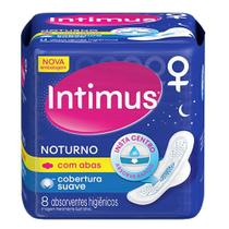 Absorvente Intimus Noturno Cobertura Suave com Abas Embalagem com 8 Unidades