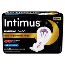 Absorvente Intimus Noturno Longo e Mais Largo Extra Suave Fluxo Muito Intenso com Abas 10 Unidades