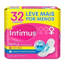 Absorvente Intimus Tripla Proteção Cobertura Extra Suave Com Abas Com 32 Unidades