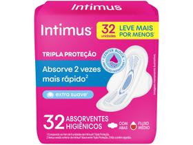 Absorvente Intimus Tripla Proteção Cobertura Extra Suave Com Abas Com 32 Unidades