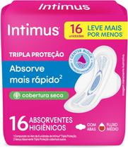 Absorvente Intimus Tripla Proteção Cobertura Seca com Abas 16 unidades