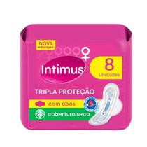 Absorvente Intimus Tripla Protecao Cobertura Seca Com Abas 8 Unidades