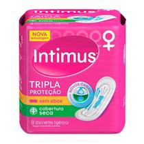 Absorvente Intimus Tripla Proteção Cobertura Seca sem Abas Embalagem com 8 Unidades