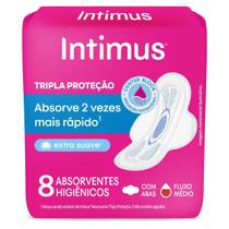Absorvente Intimus Tripla Proteção Cobertura Suave com Abas 8 unidades
