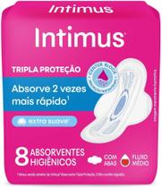 Absorvente Intimus Tripla Proteção Extra Suave com Abas - 8 unidades