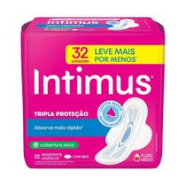 Absorvente Intimus Tripla Proteção Seca com Abas - Embalagem com 32 Unidades