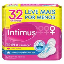 Absorvente Intimus Tripla Proteção Suave com Abas Embalagem com 32 Unidades