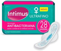 Absorvente Intimus UltrafinoTecnologia Antibacteriana com Abas com 28 unidades