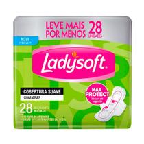 Absorvente Ladysoft Cobertura Suave com Abas 28 Unidades Leve Mais por Menos