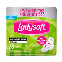 Absorvente Ladysoft Cobertura Suave com Abas 28 Unidades Leve Mais por Menos