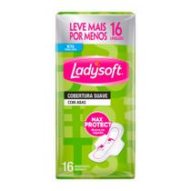 Absorvente Ladysoft Normal Cobertura Suave com Abas 16 Unidades Leve Mais Por Menos