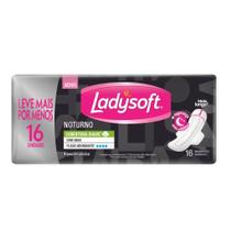 Absorvente Ladysoft Normal Noturno Cobertura Suave com Abas 16 Unidades Leve Mais Por Menos