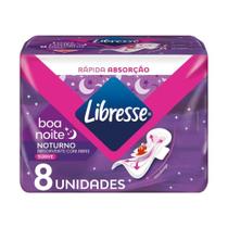 Absorvente Libresse Noturno Suave com Abas - Embalagem com 8 Unidades