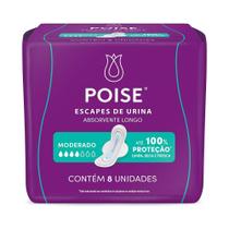 Absorvente Longo Poise Para Escape de Urina Moderada 8 Unidades